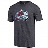 Men's Colorado Avalanche Distressed Team Primary Logo Tri Blend T-Shirt Navy FengYun,baseball caps,new era cap wholesale,wholesale hats
